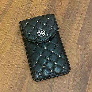 Purse / crutch with clear phone sleeve